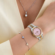 Multi Pastel Mini Hearts Bracelet (Silver)