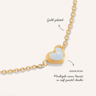 Multi Pastel Mini Hearts Bracelet (Gold)