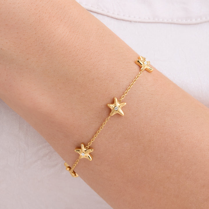 Multi Starfish Bracelet (Gold)