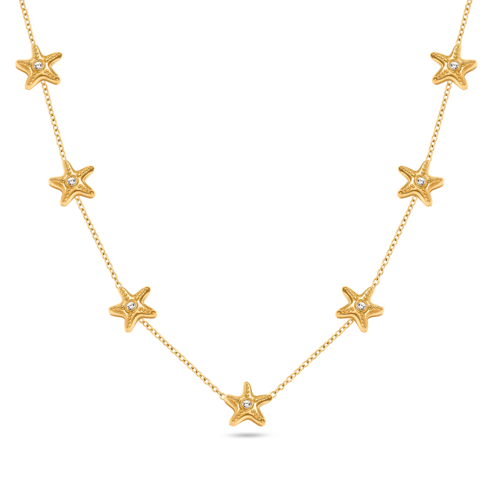 Multi Starfish Necklace (Gold)