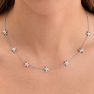 Multi Starfish Necklace (Silver)
