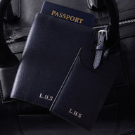 Men's Leather Luggage Tag (Navy)
