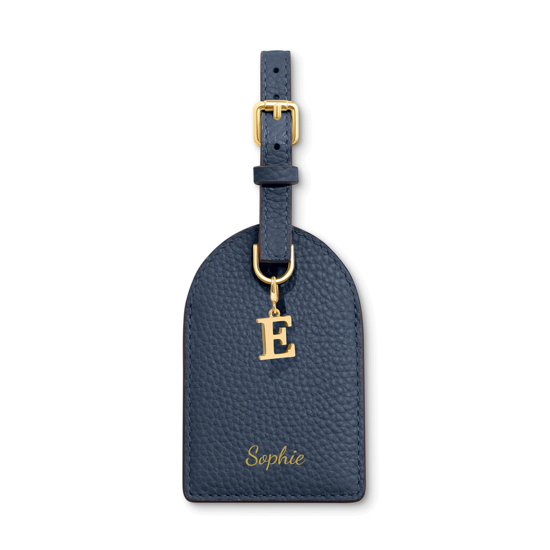 Leather Luggage Tag (Navy)