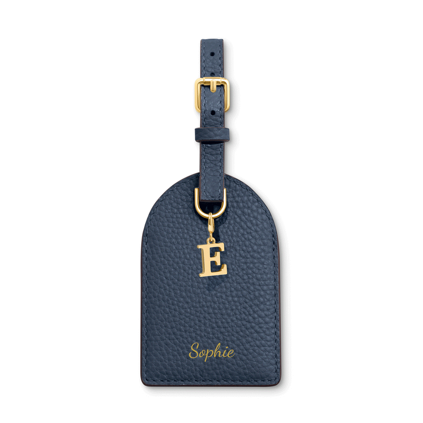 Leather Luggage Tag (Navy)