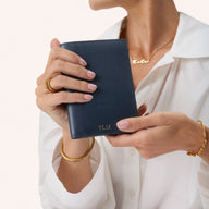 Leather Passport Holder (Navy)