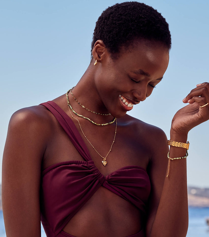Ocean Pendant Necklace (Gold)