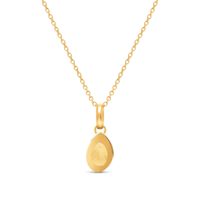 Organic Fingerprint Droplet Necklace (Gold)