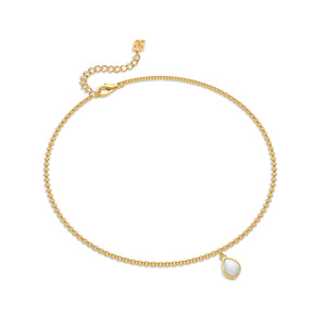 Organic Moonstone Anklet (Gold)