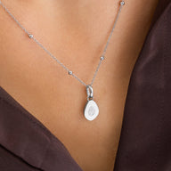 Organic Fingerprint Droplet Necklace (Silver)