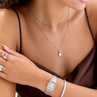 Organic Fingerprint Droplet Necklace (Silver)