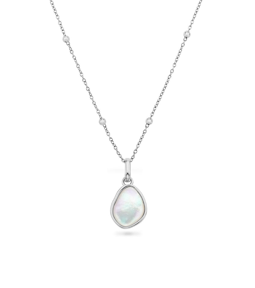 Organic Moonstone Necklace (Silver)