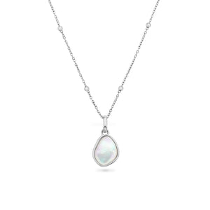 Organic Moonstone Necklace (Silver)