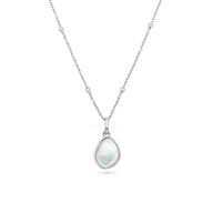 Organic Moonstone Necklace (Silver)