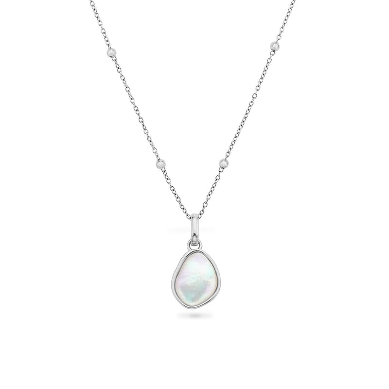 Organic Moonstone Necklace (Silver)