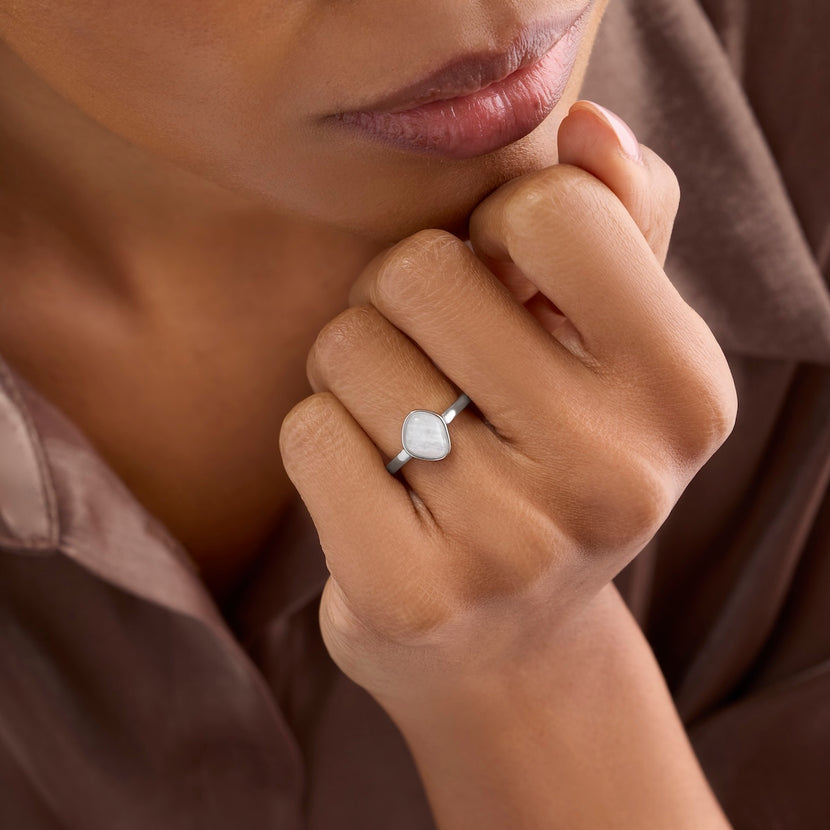 Organic Moonstone Ring (Silver)