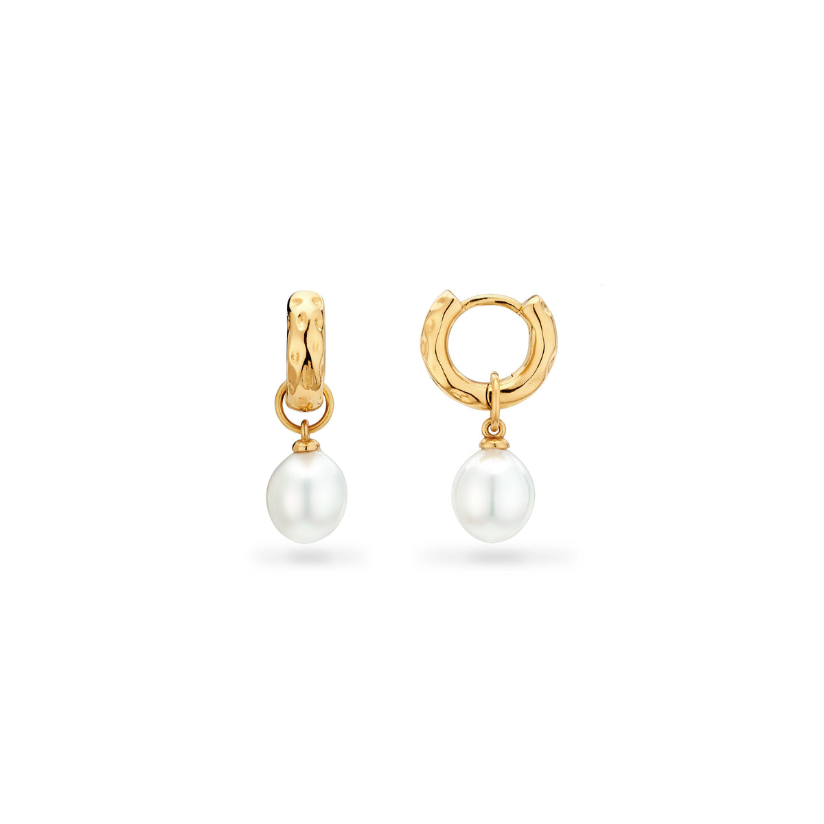 Abbott Lyon Organic Pearl Drop Huggie Earrings in Gold