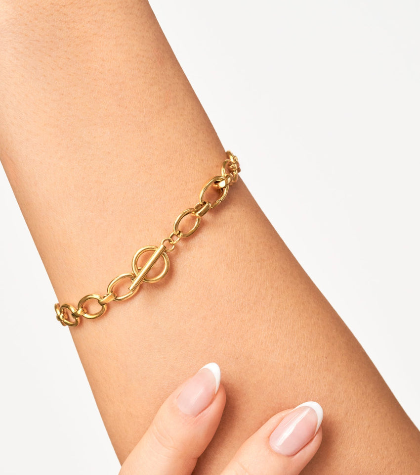 Oval Link Chain Bracelet (Gold)