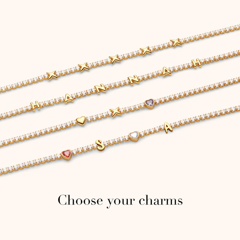 Crystal Fixed Charm Necklace (Gold)