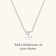 Mini Double Initial Necklace (Silver)