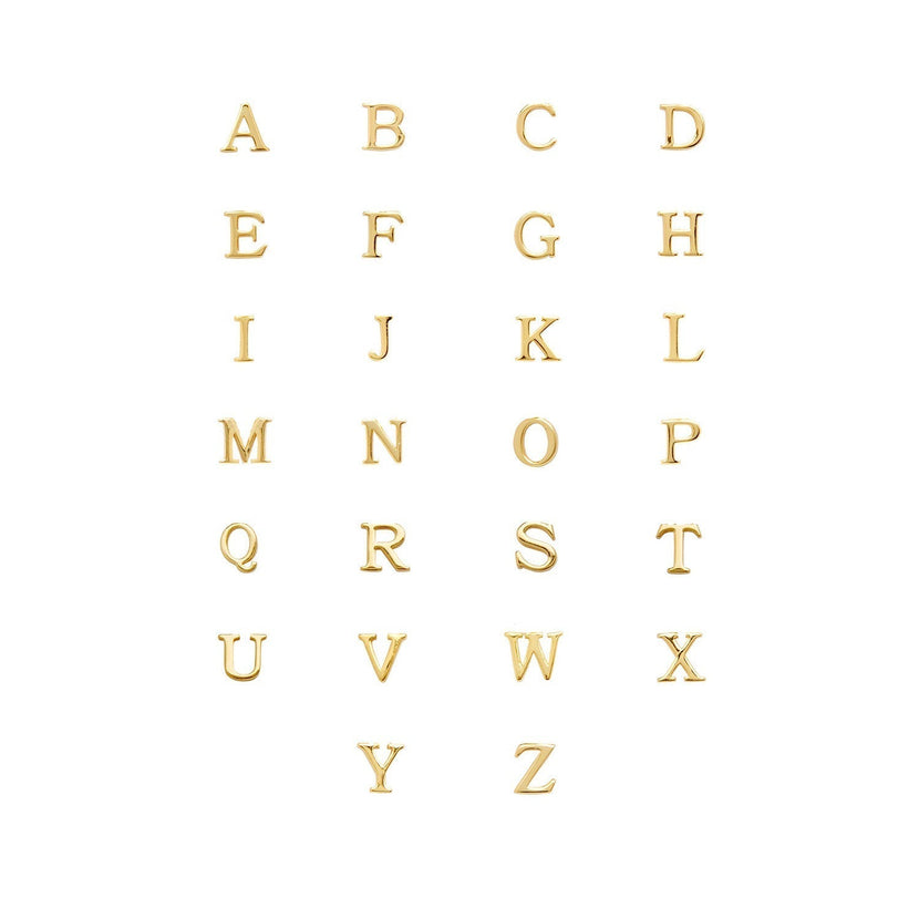 Initial Zip Pull Charm (Gold)