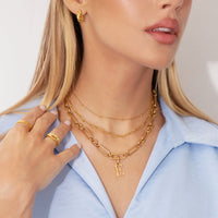 Paperclip Chain Necklace (Gold)