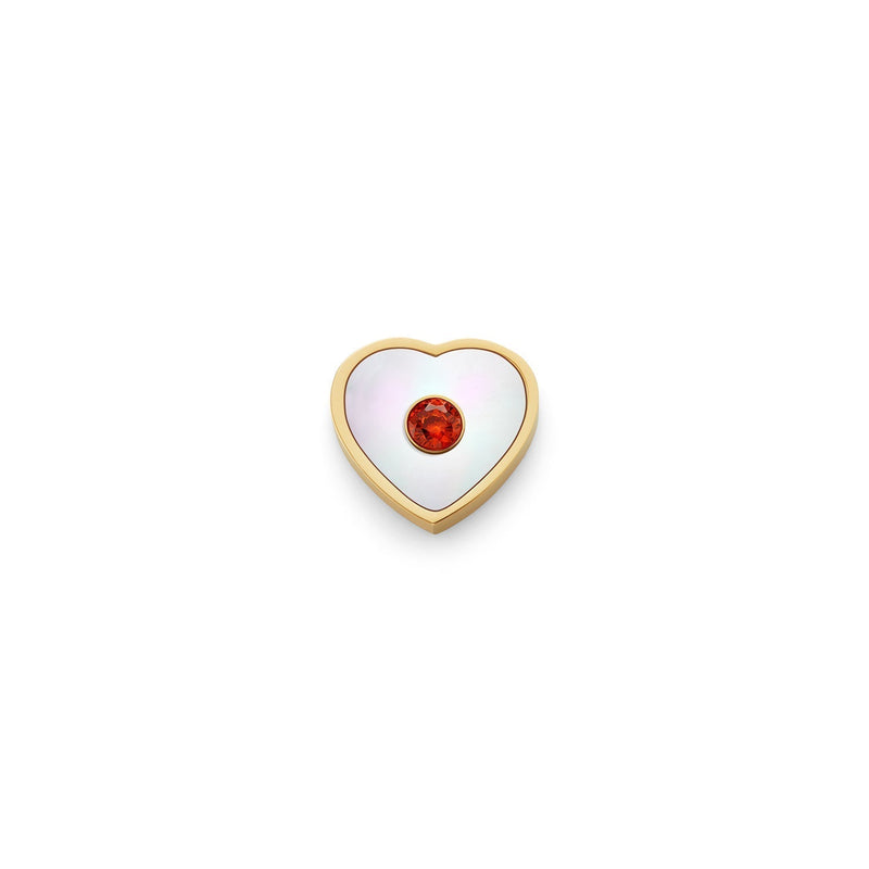 Pearl Heart Charms (Gold) - Initials