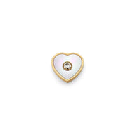 Pearl Heart Charms (Gold) - Initials
