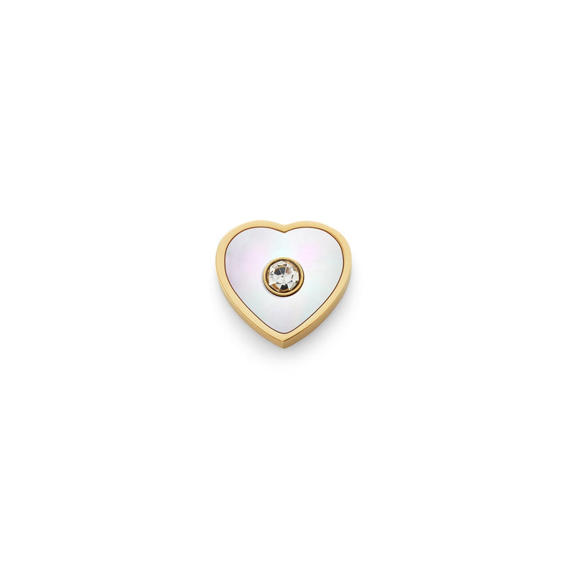 Pearl Heart Charms (Gold) - Initials