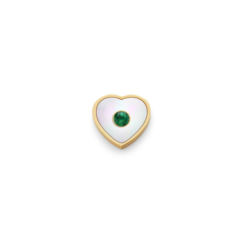 Pearl Heart Charms (Gold) - Initials