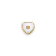 Pearl Heart Charms (Gold) - Initials