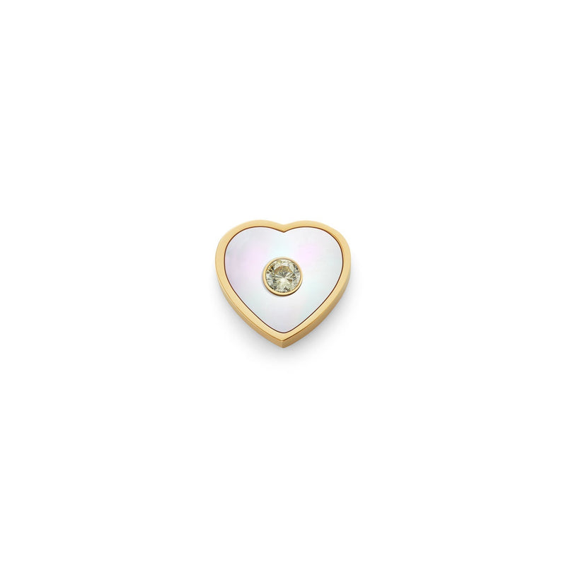 Pearl Heart Charms (Gold) - Initials