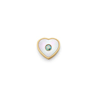 Pearl Heart Charms (Gold) - Initials