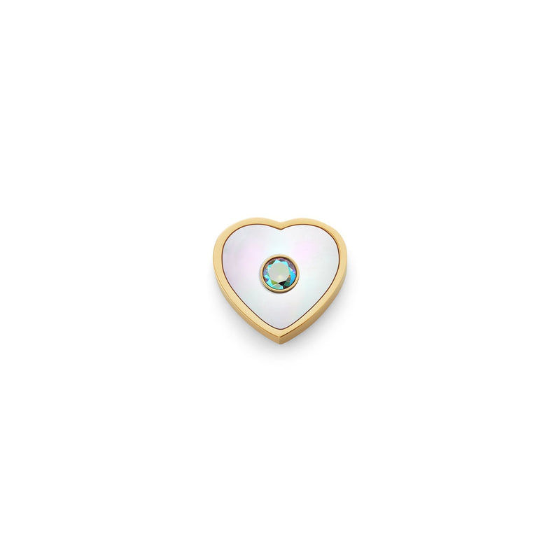 Pearl Heart Charms (Gold) - Initials