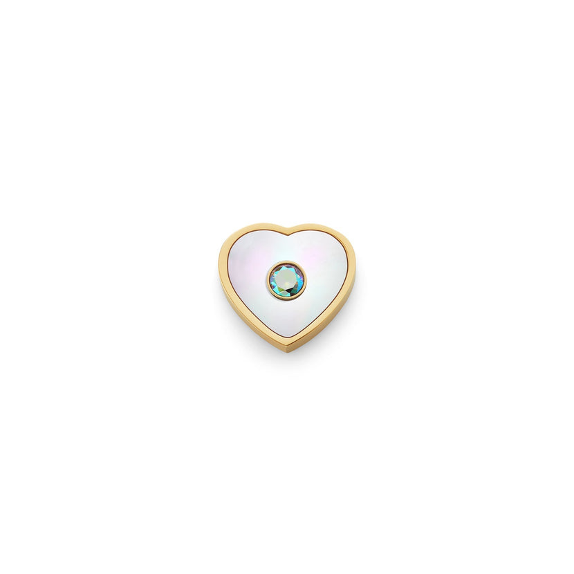 Pearl Heart Charms (Gold) - Initials