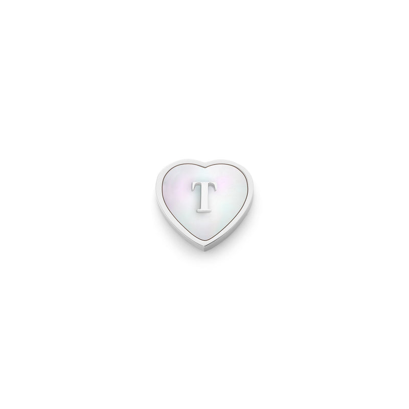 Pearl Heart Charms (Silver) - Heart