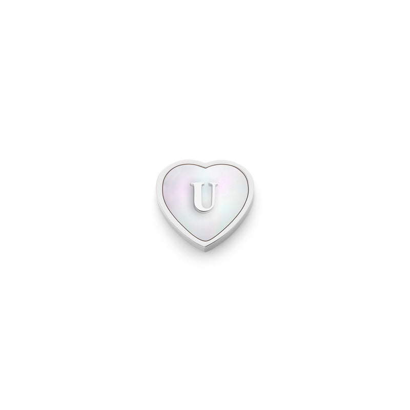 Pearl Heart Charms (Silver) - Heart