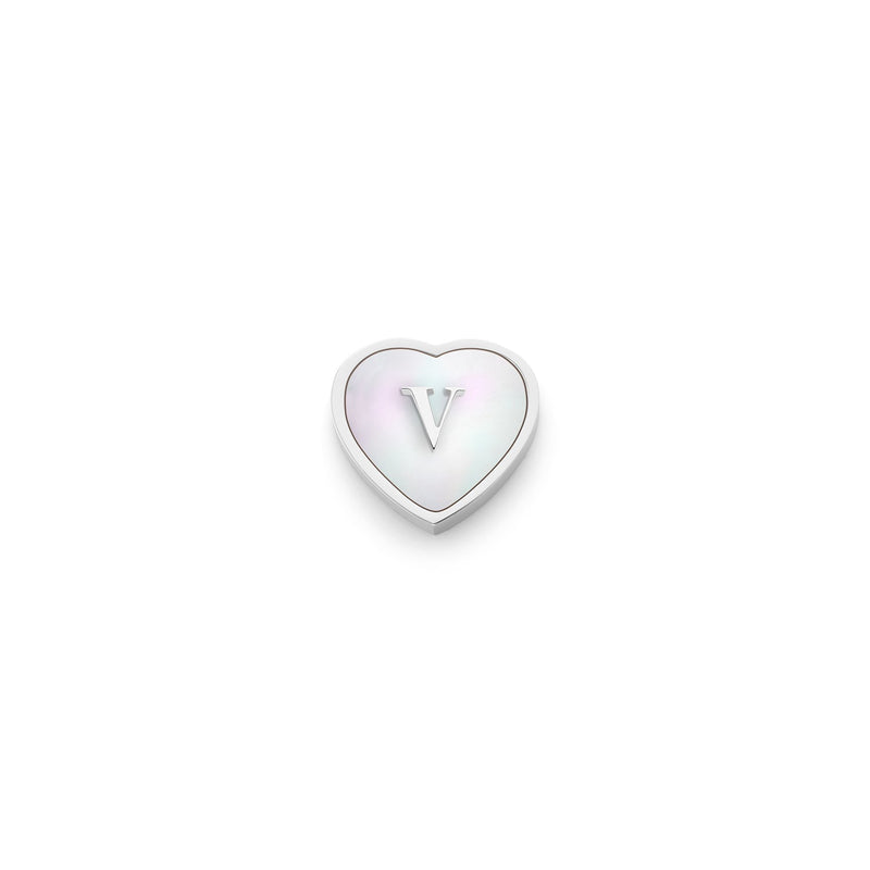 Pearl Heart Charms (Silver) - Heart