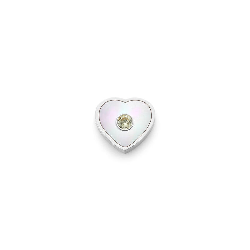 Rose Quartz Heart Charms (Silver) - Plain
