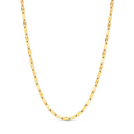 Paperclip Diamond Cut Chain Necklace (Gold)