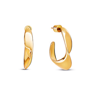 Twisted Organic Hoops (Gold)