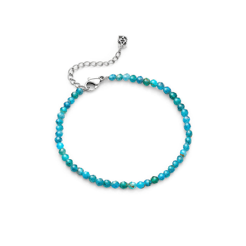 Layering Blue Apatite Beaded Bracelet (Silver)