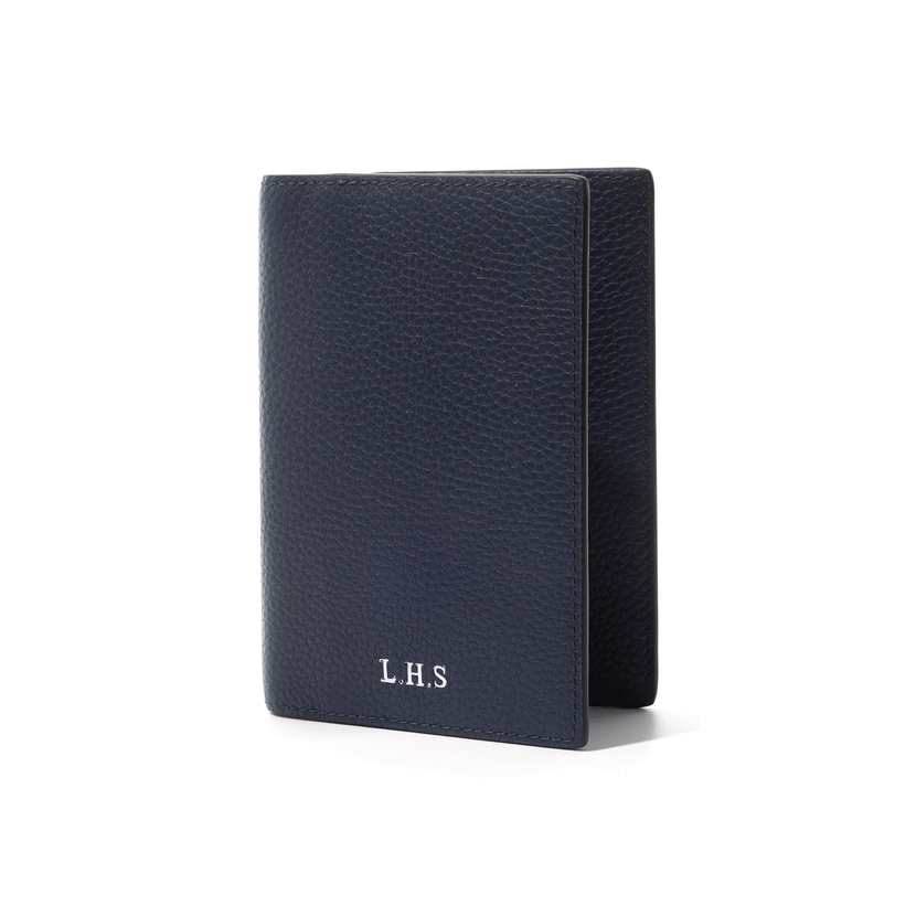 Men's Leather Passport Holder (Navy)
