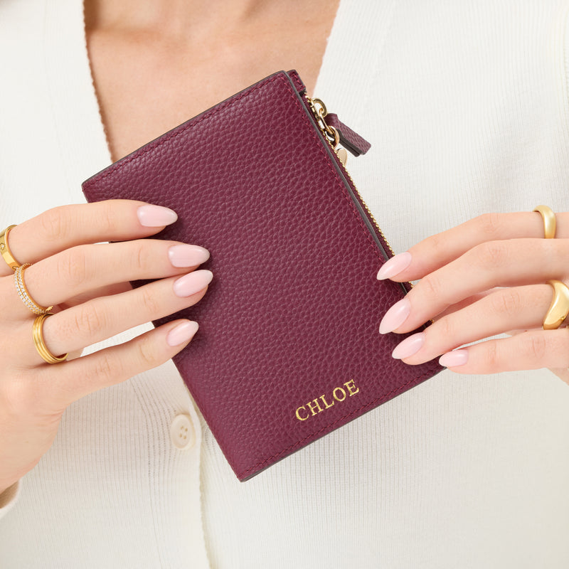 Leather Passport Holder (Plum)
