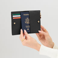 Leather Passport Holder (Black)