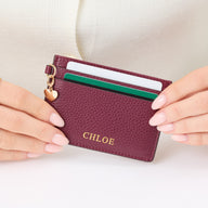 Leather Card Holder (Plum)