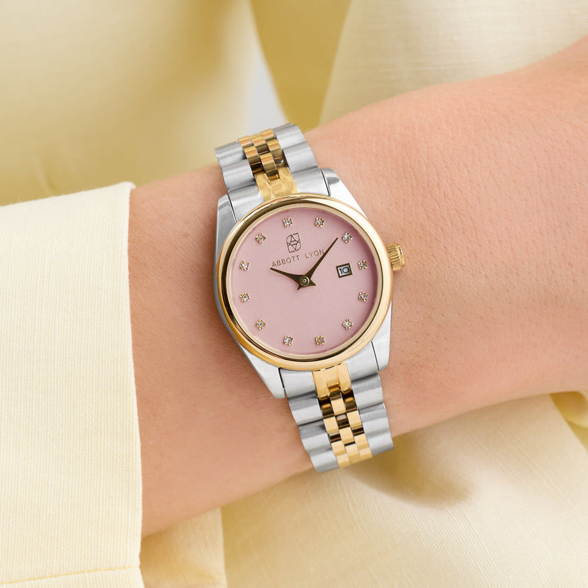 Pastel Pink Belgravia 30 Watch (Two Tone)
