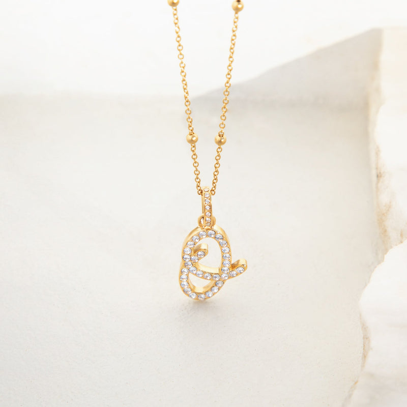Pavé Initial Pendant (Gold)