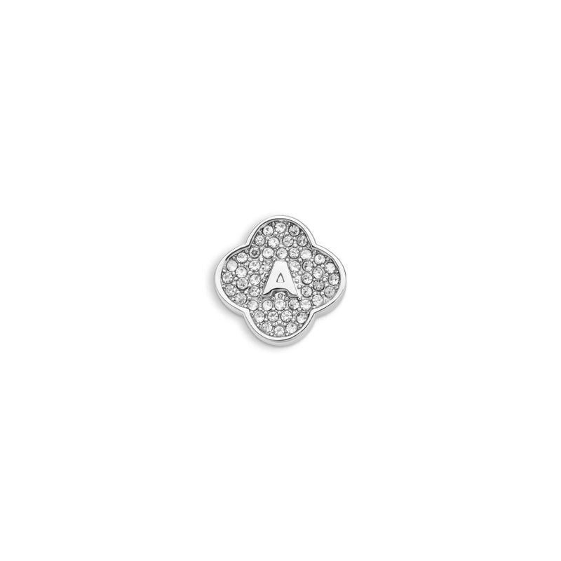 Shimmer Pavé Clover Charms (Silver) - Initials