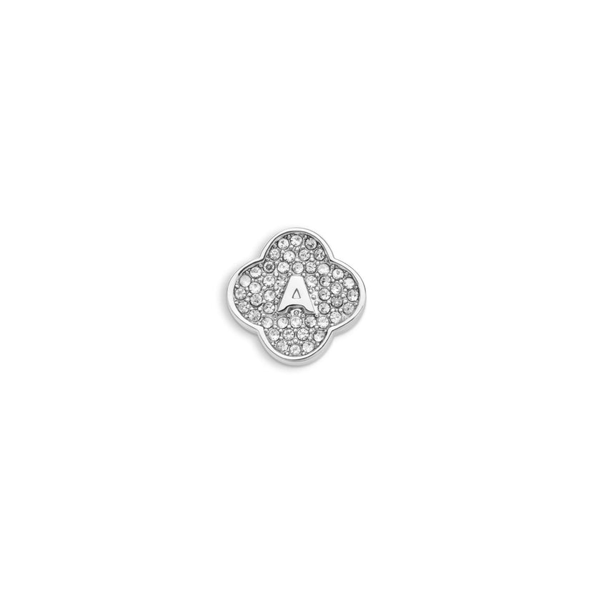 Shimmer Pavé Clover Charms (Silver) - Initials