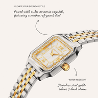 Essence Pavé Watch & Bracelet Set (Two Tone)